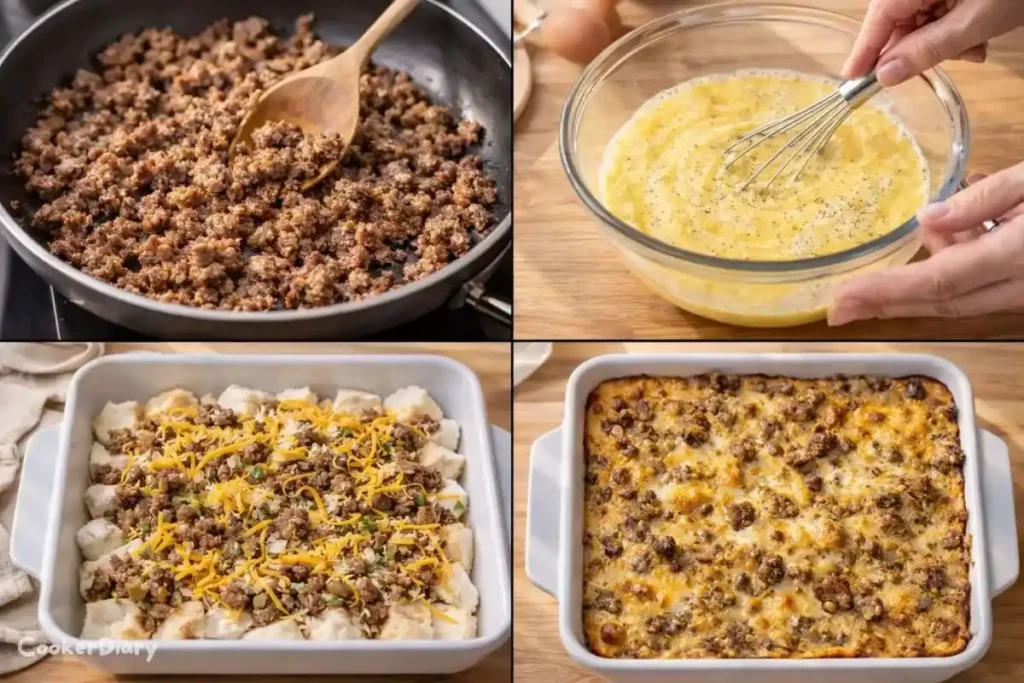 Step-by-step preparation of the casserole