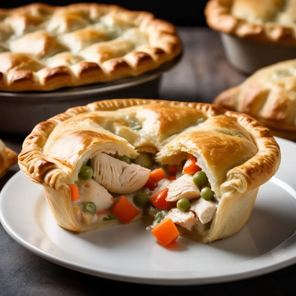 Delicious chicken pot pie with crescent rolls, featuring a creamy chicken and vegetable filling under a golden crescent roll crust