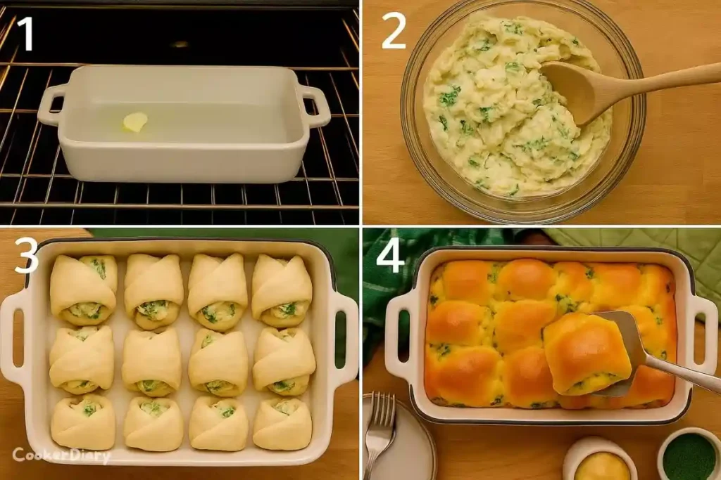 Four-step visual guide to making the recipe