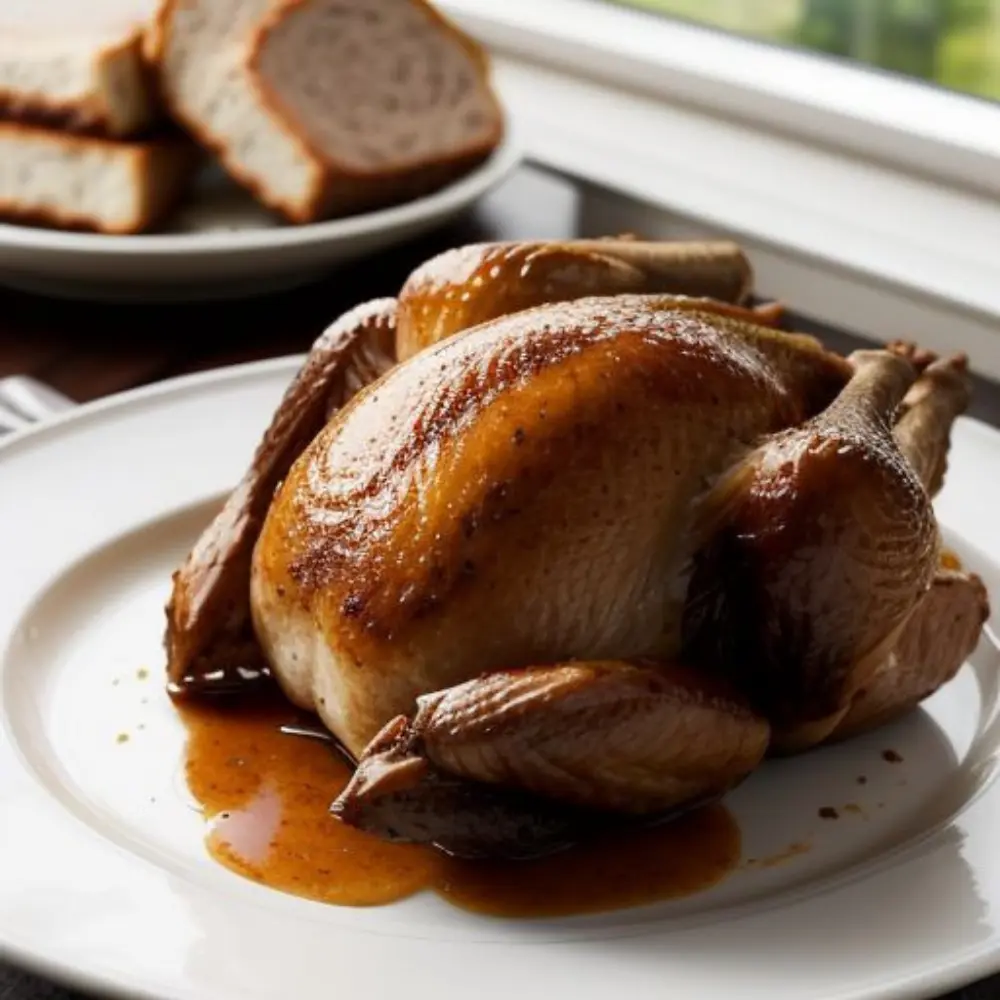 Seasoned turkey coated with Traeger Turkey Rub, ready for grilling, showcasing aromatic herbs and spices.