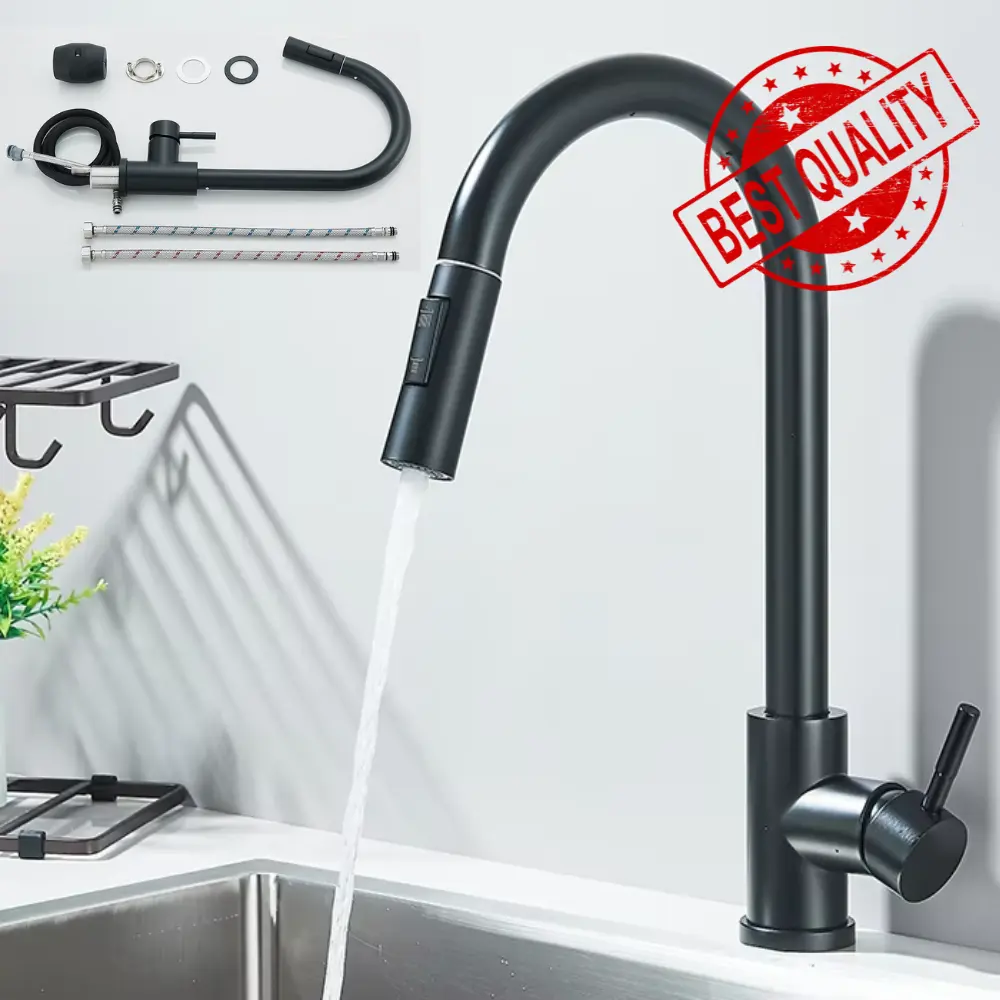 black kitchen faucet by Rozin