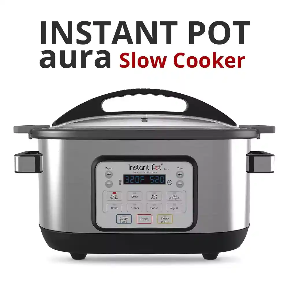 Instant Pot Aura Slow Cooker with a variety of settings for easy meal preparation