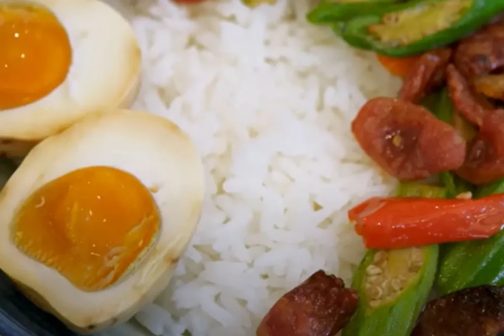 Tea eggs recipe is served on a breakfast plate.
