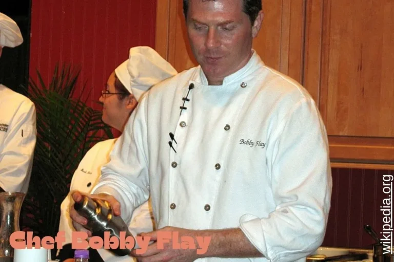 Chef Bobby Flay cooking in a professional kitchen