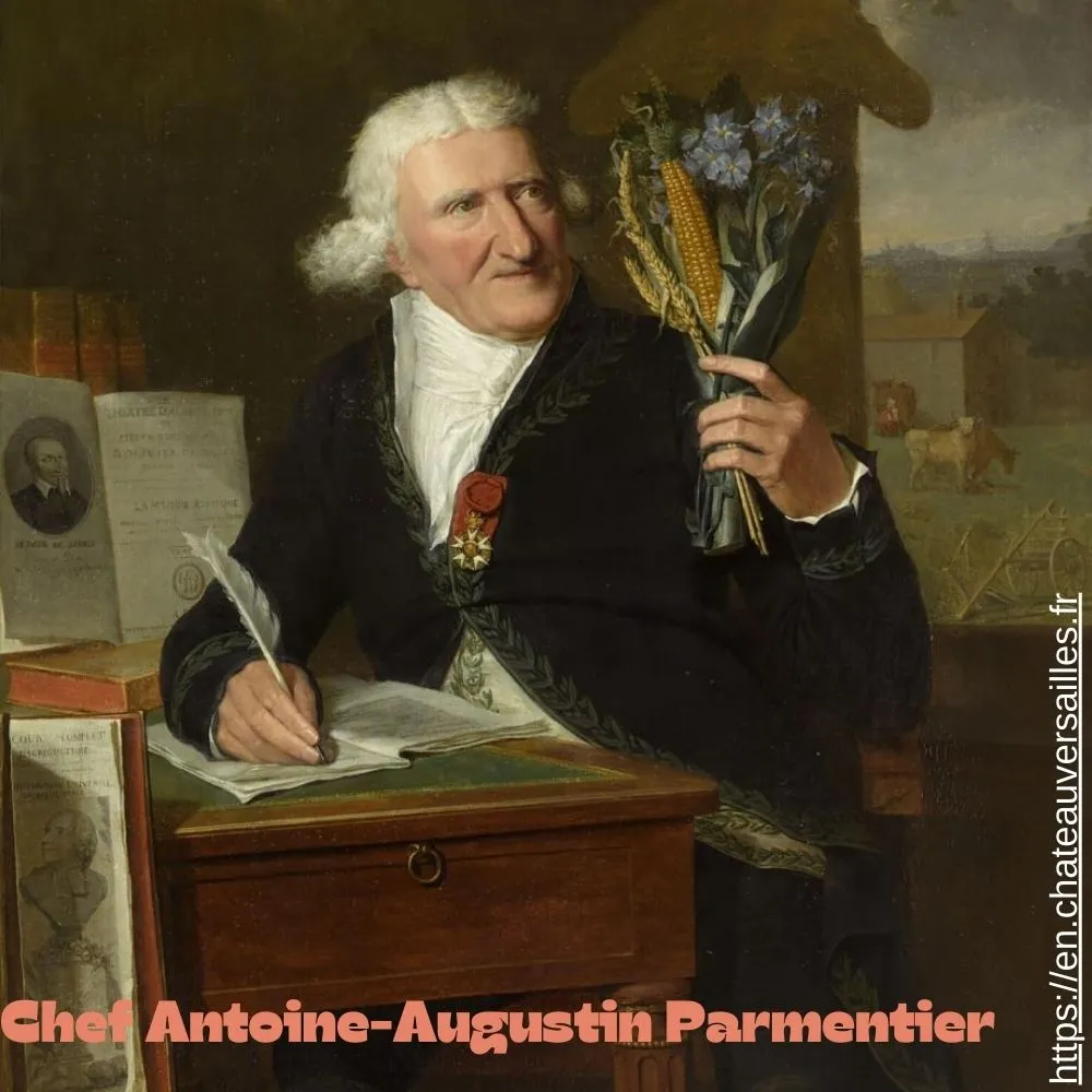 Portrait of Antoine-Augustin Parmentier, a French pharmacist, agriculturalist, and culinary innovator, known for popularizing the potato in French cuisine.