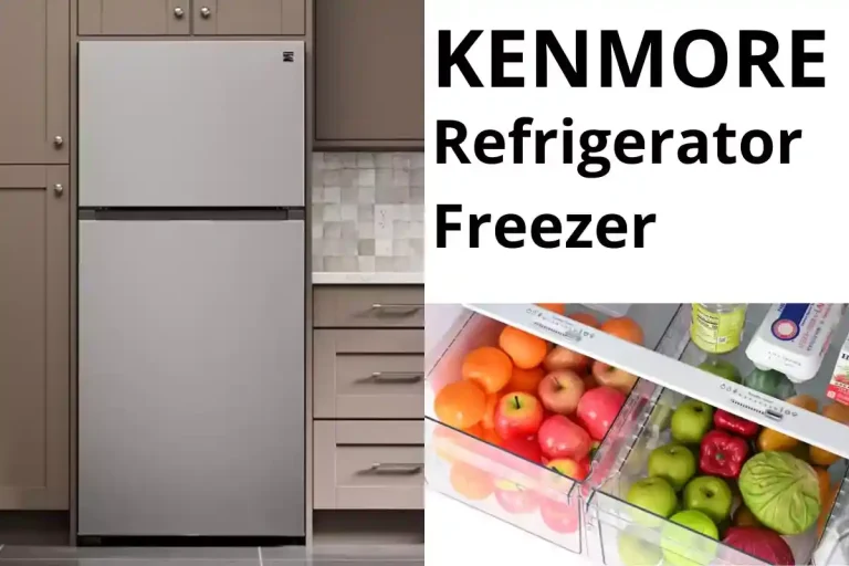 Kenmore refrigerator with sleek stainless steel design, offering spacious storage and advanced features.