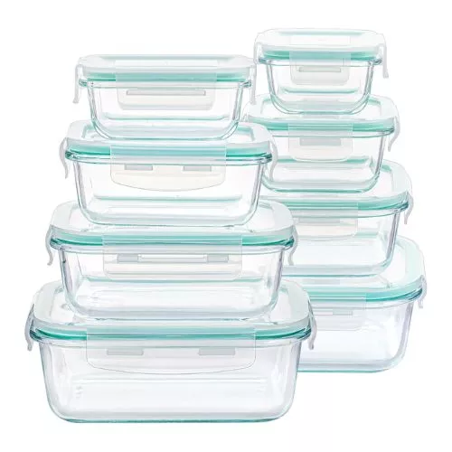 Vtopmart 8 Pack Glass Food Storage Containers with Airtight Lids