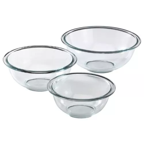 Pyrex Essentials 3-Piece Glass Mixing Bowls Set
