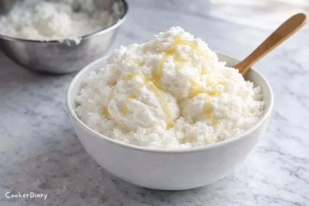 Snow ice cream made with fresh snow and sweetened condensed milk