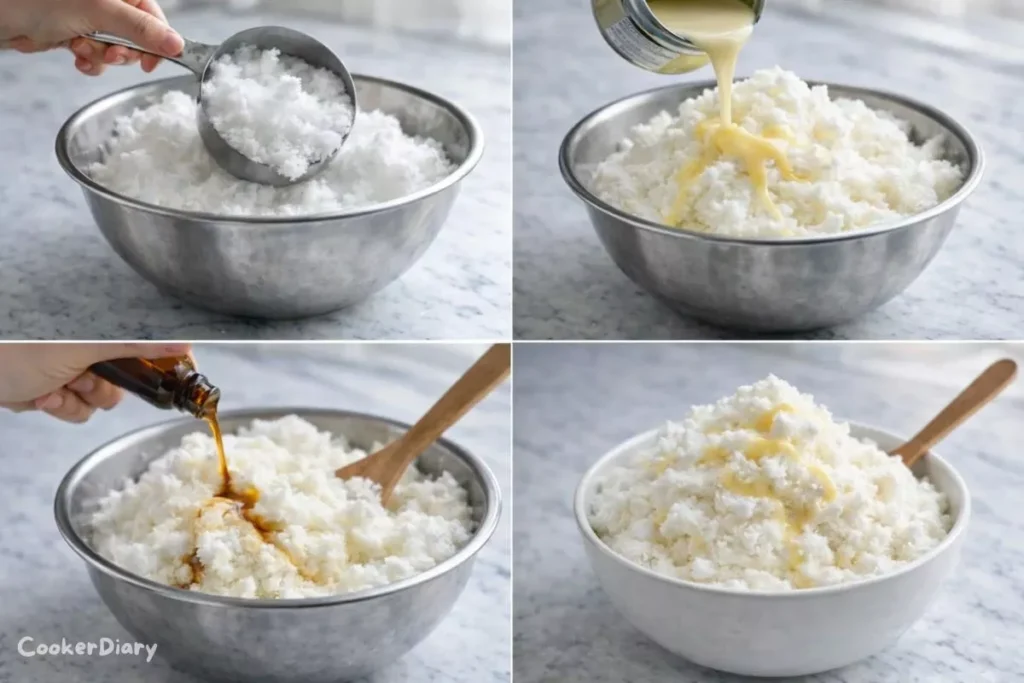 Step-by-step process of making the recipe