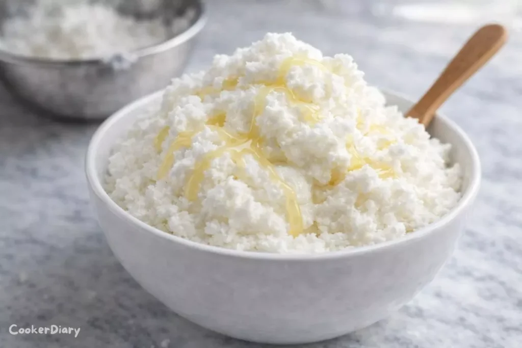 Close-up angled view of creamy snow ice cream