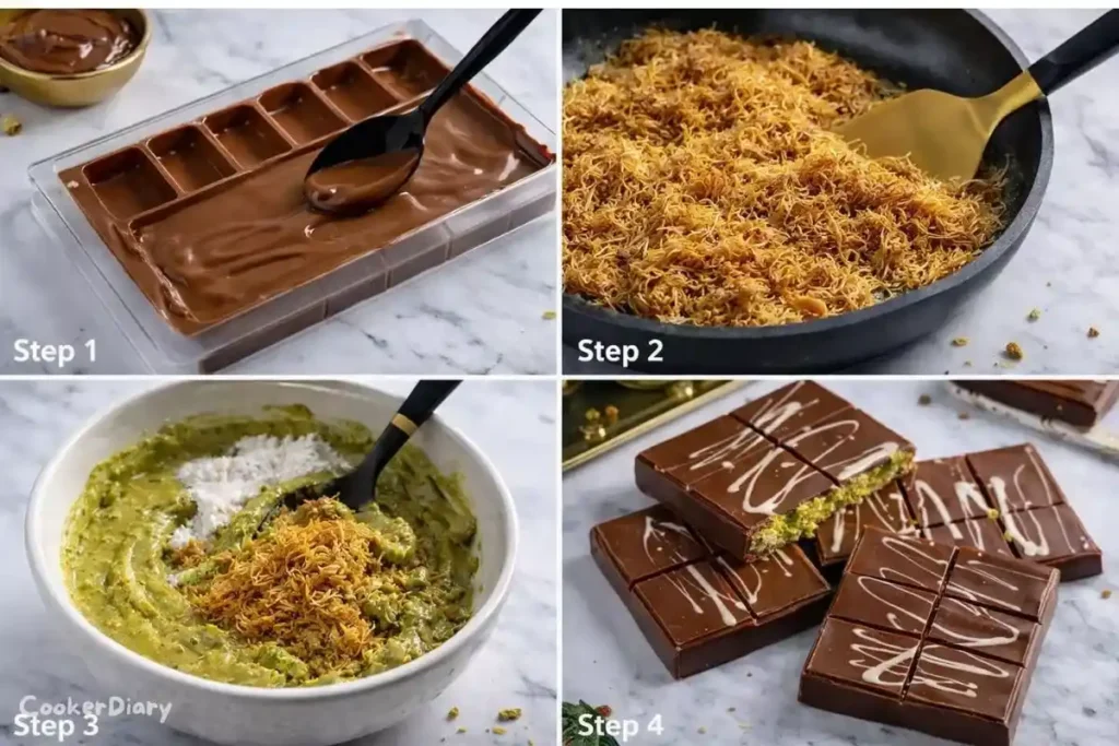 Step-by-step composite showing how to make the bars.