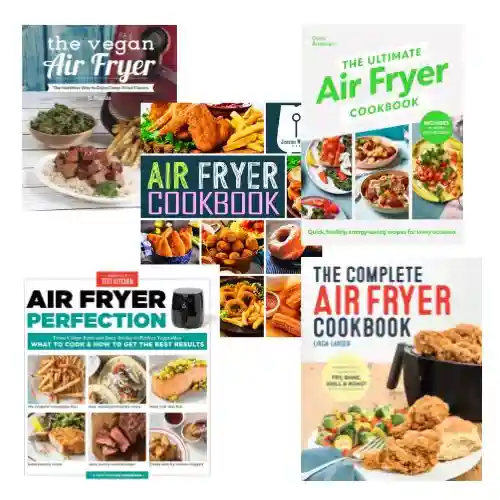 Top 5 air fryer cookbooks featuring easy and delicious recipes for air-fried meals.