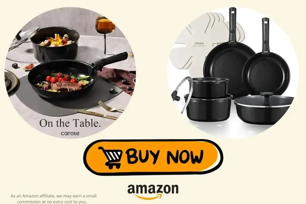 CAROTE Ceramic Cookware Set with eco-friendly, non-toxic ceramic coating
