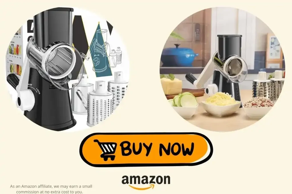 Cambom Rotary Cheese Grater with interchangeable drums and safety handle