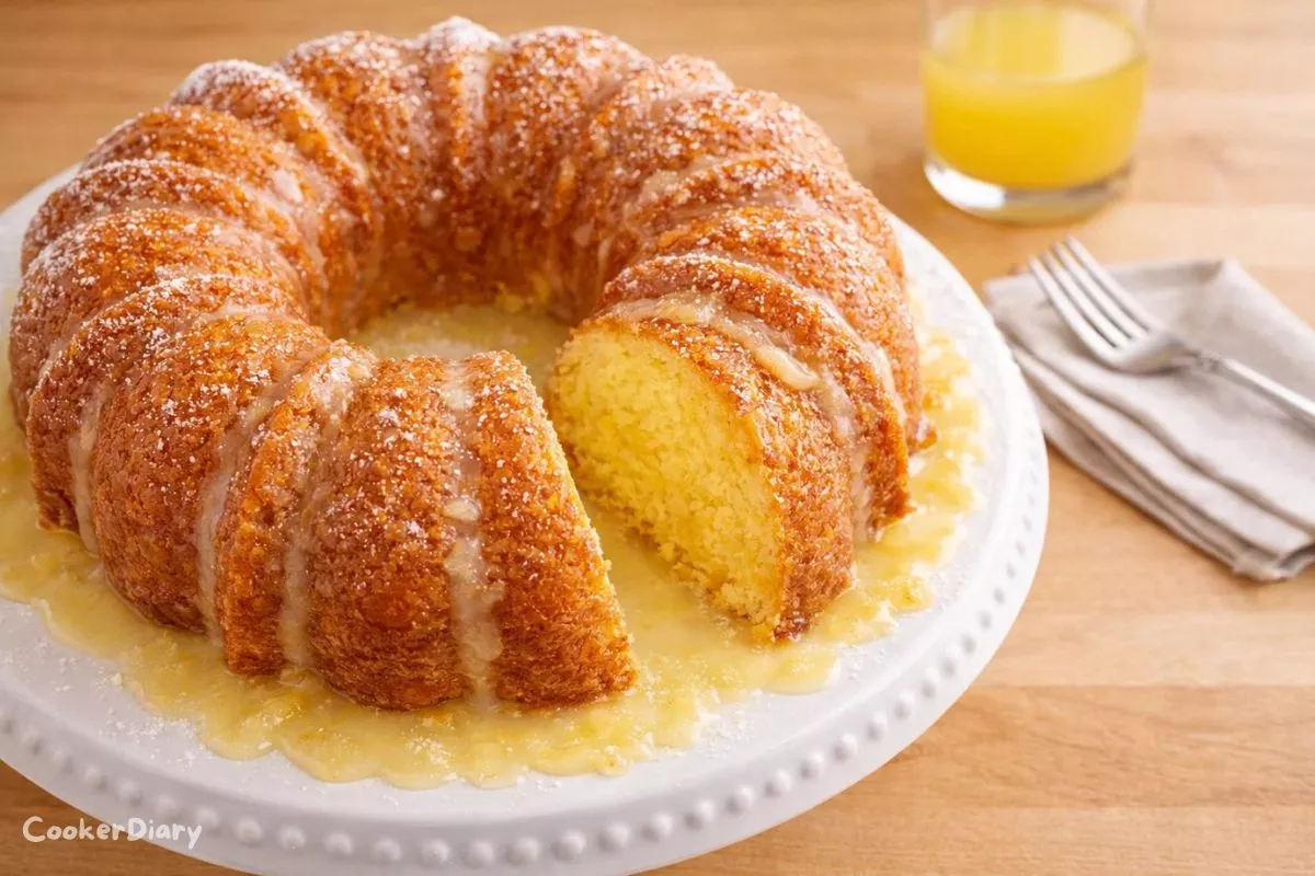 Pineapple Juice Cake Side View