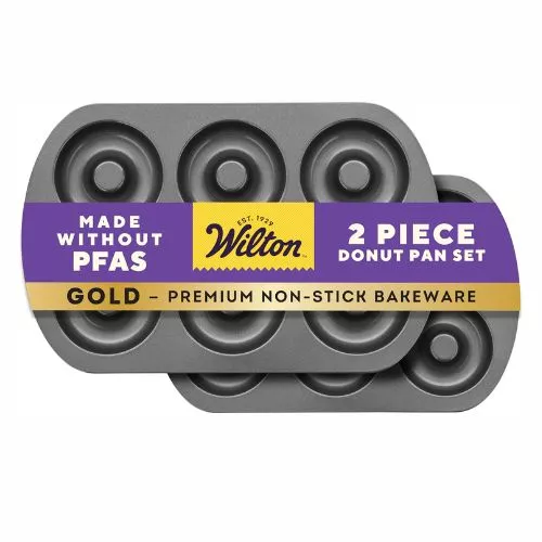 Wilton Gold Non-Stick 2 Piece Donut Pan Set