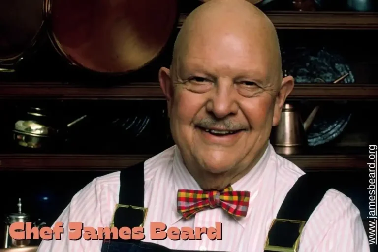 Chef James Beard in a classic portrait, known as the father of American gastronomy