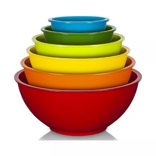 YIHONG 6 Piece Plastic Mixing Bowls Set