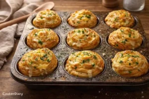cheesy garlic cruffins freshly baked