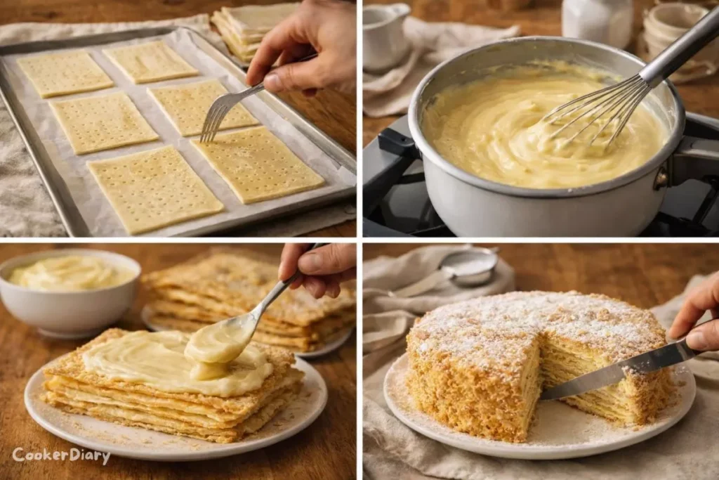 Four-step composite showing how to make the recipe.