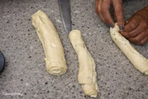 Dough shaped into spirals