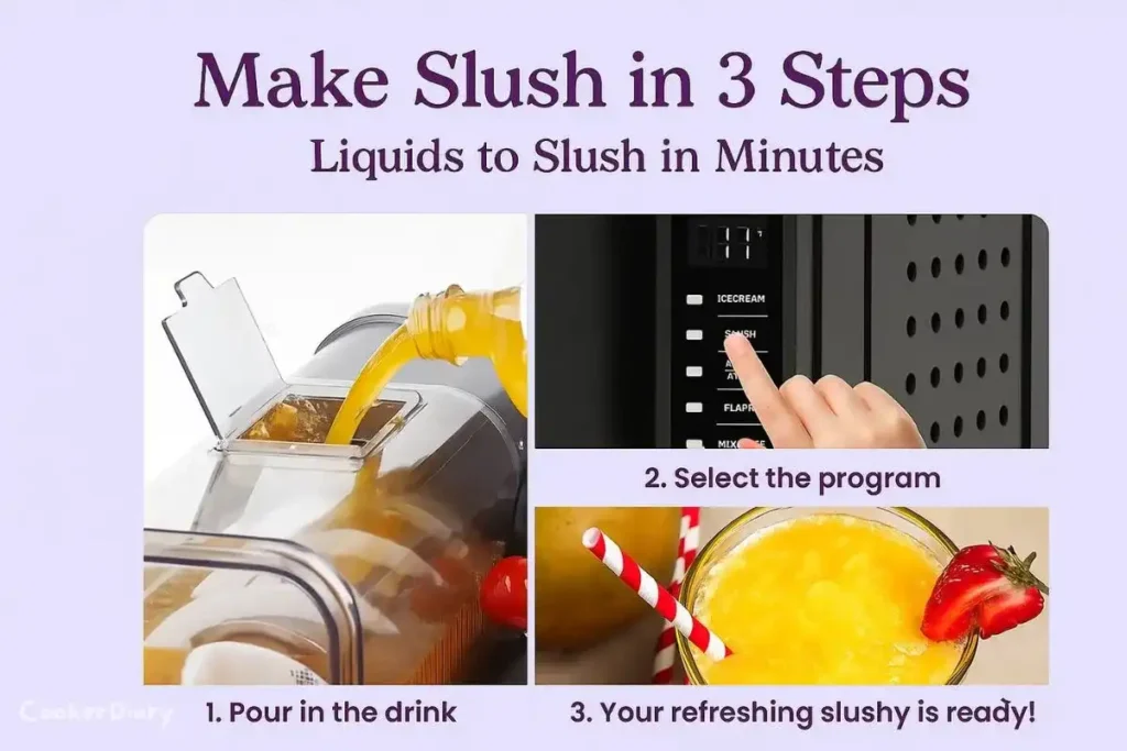 make a slushie using slushie machine SBL-2408 by BKPPM in 3 steps