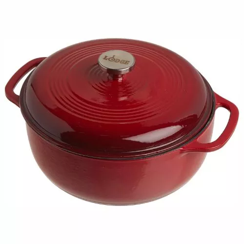 Lodge 6 Quart Enameled Cast Iron Dutch Oven with Lid