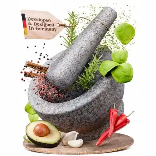 ChefSofi 1.5 Cup Granite Mortar & Pestle
