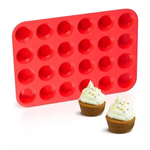 Silicone Muffin Pan Mini 24 Cups Cupcake Pan