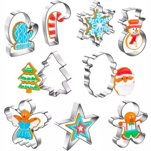 Christmas Cookie Cutters Set of 9 Pieces by Wmtidene