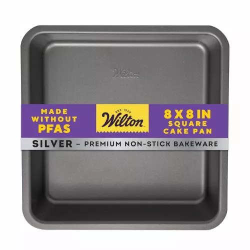 Wilton Silver Non-Stick 8 x 8 Inch Square Brownie Cake Pan