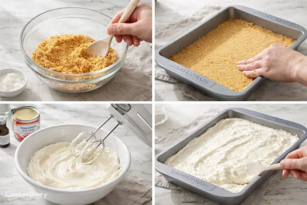 Step-by-step the cake preparation