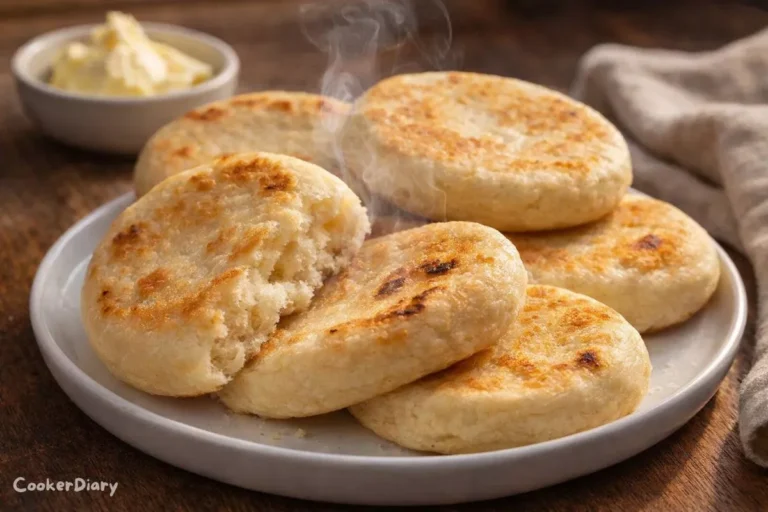 Angled close-up of Venezuelan arepas showing fluffy interior.