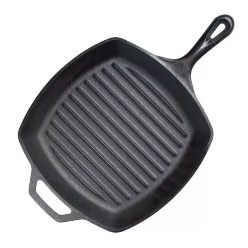 Lodge Cast Iron Grill Pan, Square, 10.5 Inch