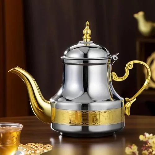 1.2L Arabic-style stainless steel Moroccan teapot