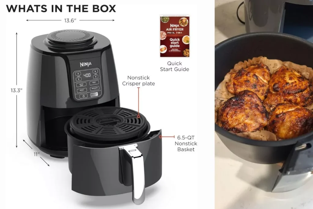 what is in the box of Ninja 4 QT Air Fryer