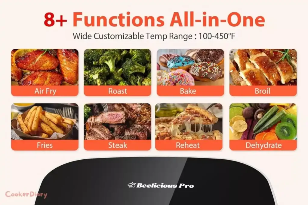 Beelicious 8-in-1 Smart Compact 4QT Air Fryers