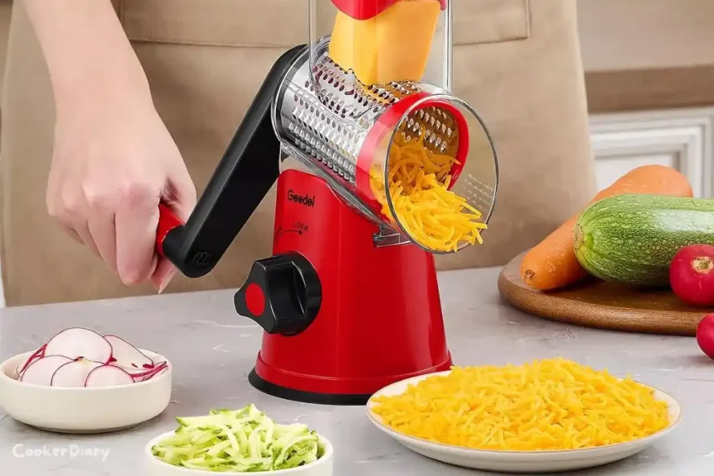 Grating carrots by Geedel Rotary Grater