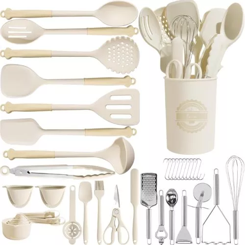 Kikcoin 43Pcs Large Kitchen Utensils Set