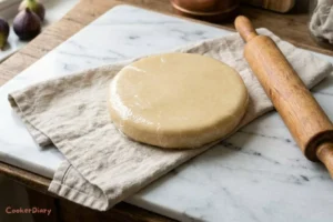 Wrapped tart dough chilling before rolling