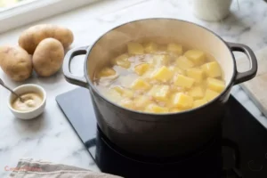 Boiling potatoes for potato salad recipe