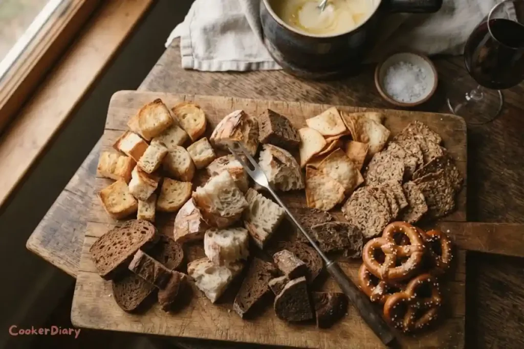 Classic Bread and Cracker fondue Dippers