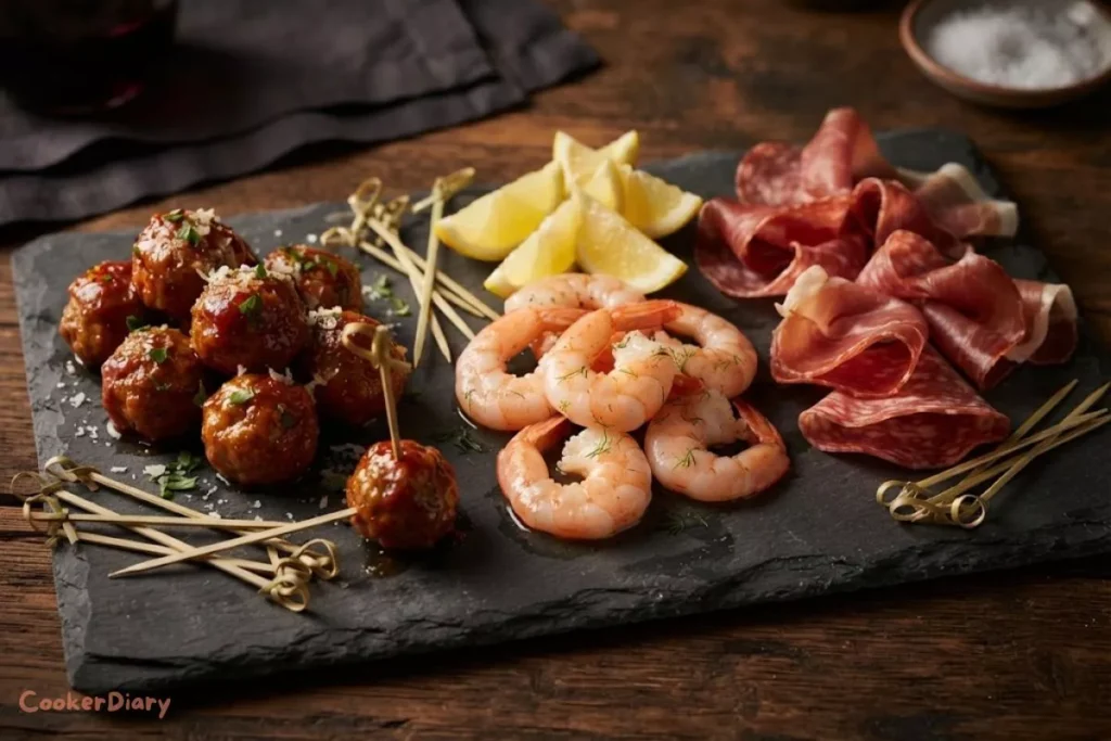Meats and Seafood fondue dippers
